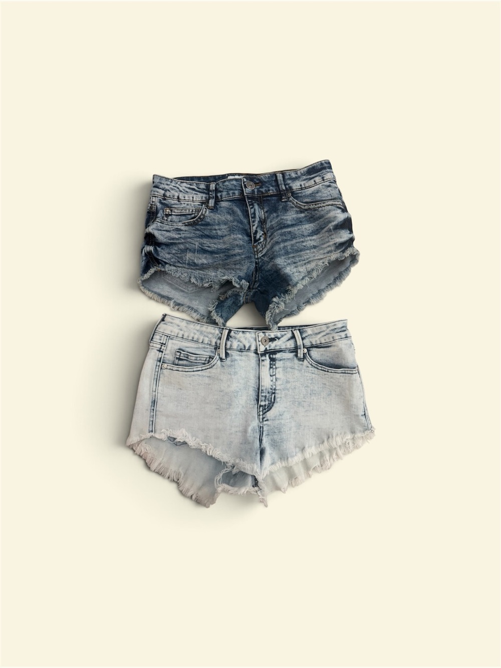 G by Guess Distressed Denim Shorts Duo - Dark Indigo & Light Wash